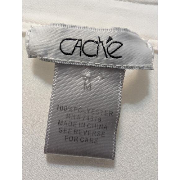 Cache' Longsleeve White Studded Accents Blouse Dressy Work Top Size M MSRP $115 - Picture 2 of 6